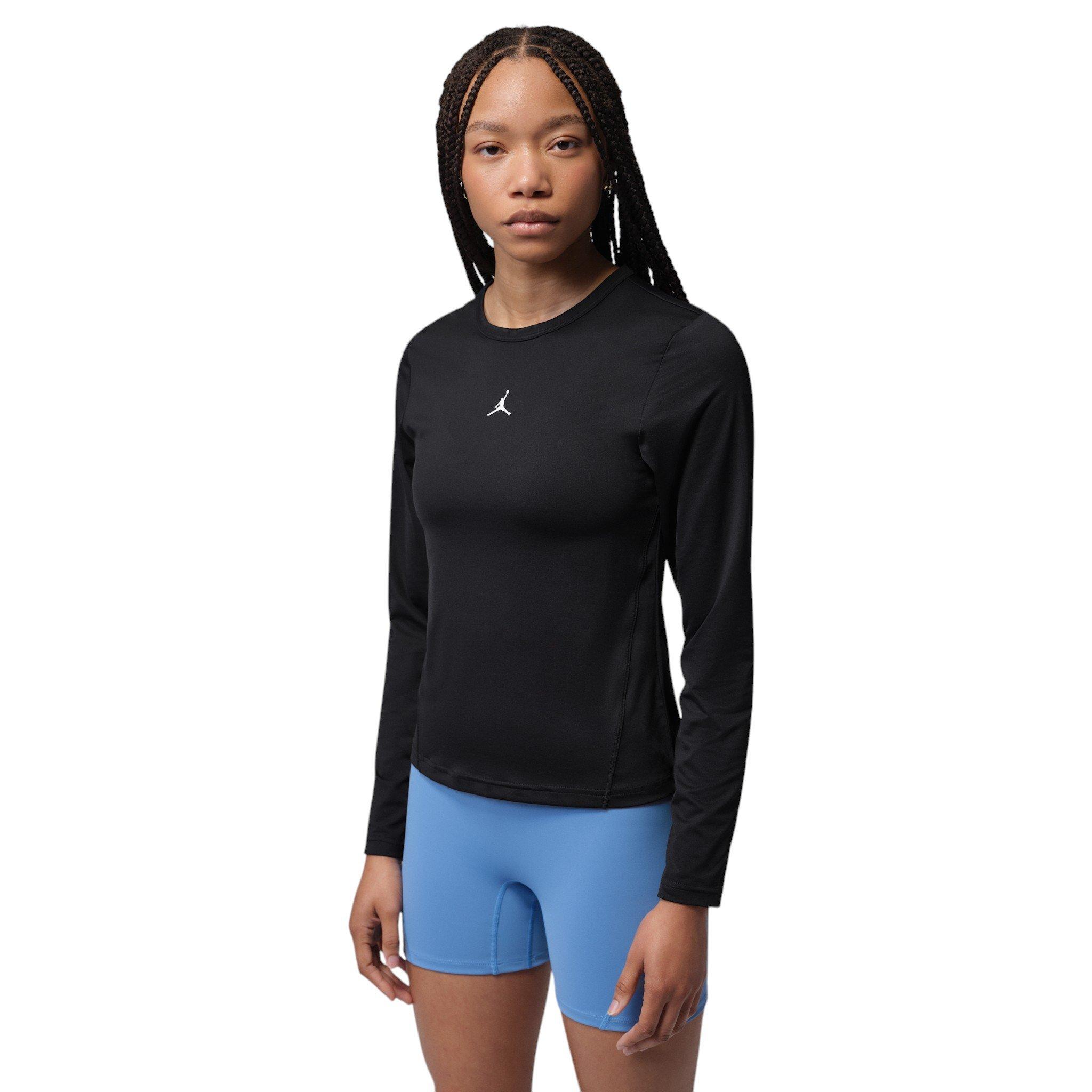 Jordan Women's Sport Essentials Dri-FIT Lightweight Long Sleeve Top - Black/White - BLACK/WHITE